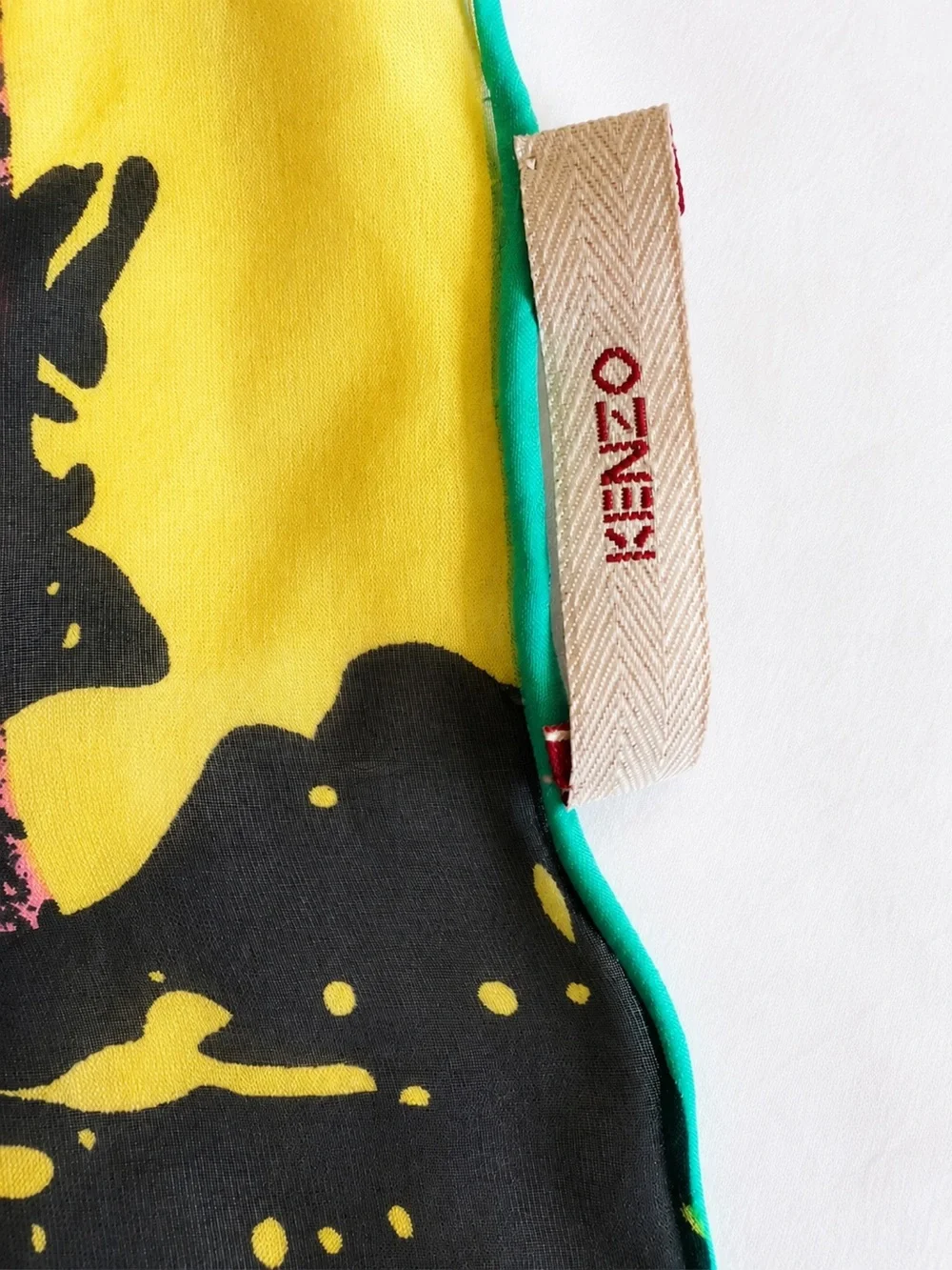 Vintage Kenzo Paris Oversized Mousseline Silk Poppy Floral Scarf Wrap 51x52
